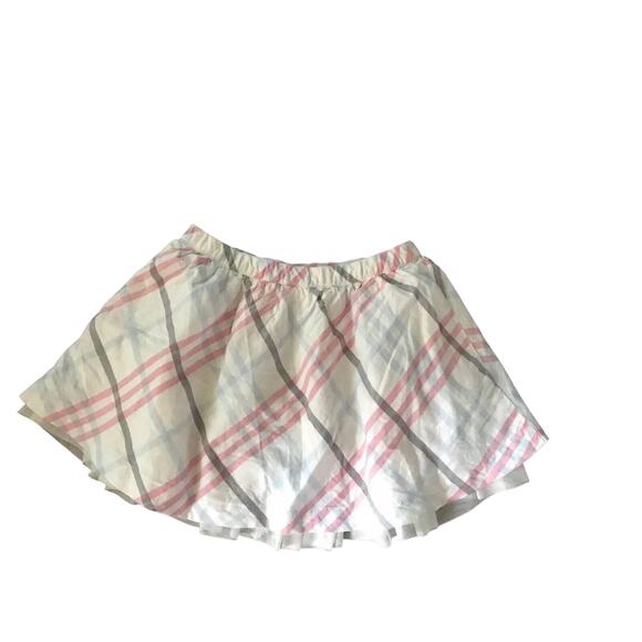 GYMBOREE Kids Girls Plaid Tutu skirt ivory pink 100% Cotton Size 7 - Picture 2 of 5